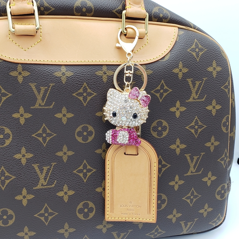 Authentic Louis Vuitton Luggage Tag with Unbranded Keycharm, Keychain 15-010426